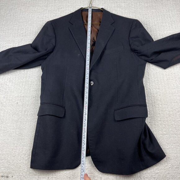 Pal Zileri Italy Made Blazer Men 54R Black Wool / Cashmere Elbow patch Read* - Picture 15 of 16